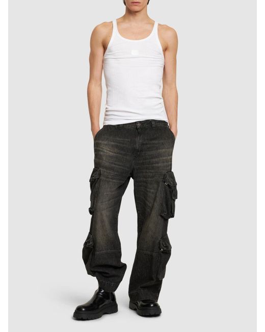 Dolce & Gabbana Tanktop Aus Geripptem Baumwolljersey in White für Herren