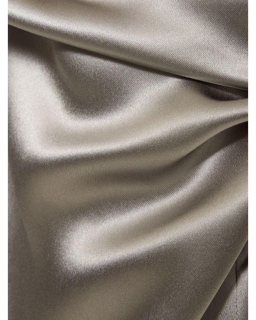 Loulou Studio Gray Lys Silk Blend Midi Skirt