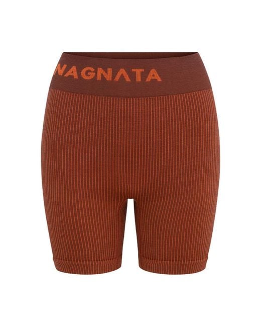 Nagnata Yang Wool Blend Mini Shorts in Red | Lyst