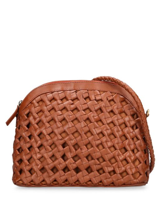 Bembien Brown Carmen Woven Leather Shoulder Bag