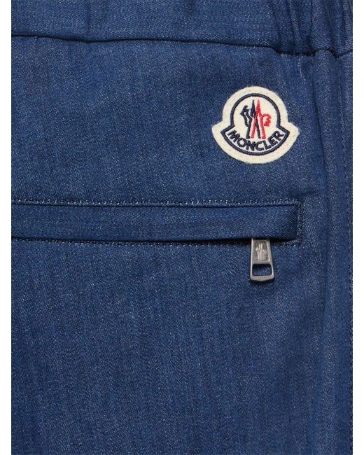Moncler Herren Cargohose Aus Baumwollmischdenim in Blue für Herren