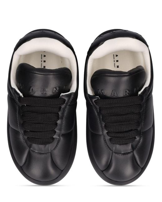 Sneakers basses en cuir souple Marni pour homme en coloris Black