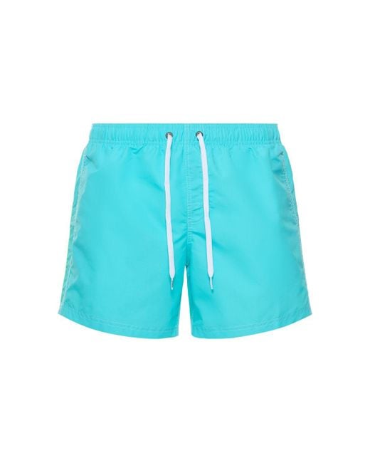 Sundek Blue Stretch Waist Nylon Swim Shorts for men