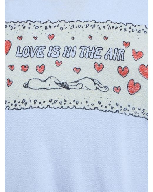 Re/done Blue Classic Snoopy Love Cotton T-Shirt