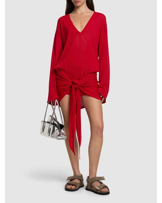 The Attico Red Damen Minikleid „Openwork“