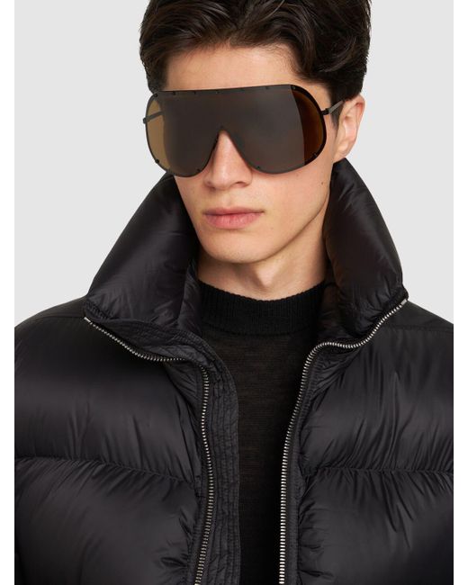 Rick Owens Mask Shield Sunglasses in Brown for Men | Lyst UK