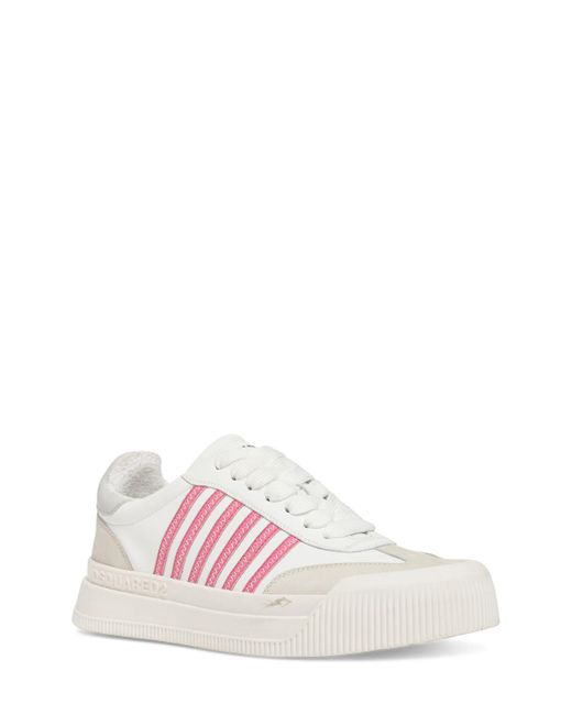DSquared² White New Jersey Leather Sneakers