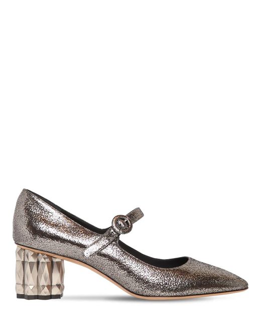 metallic mary jane heels