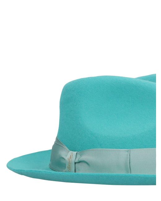 Chapeau fédora en feutre brossé Borsalino en coloris Green