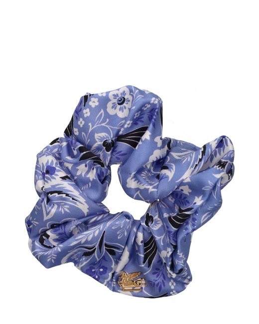 Chouchou en sergé de soie Etro en coloris Blue