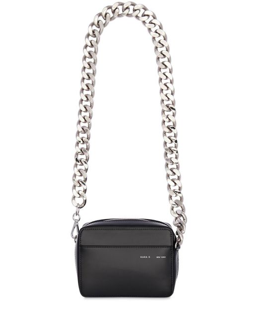 Kara Black Chunky Chain Cross Body Bag