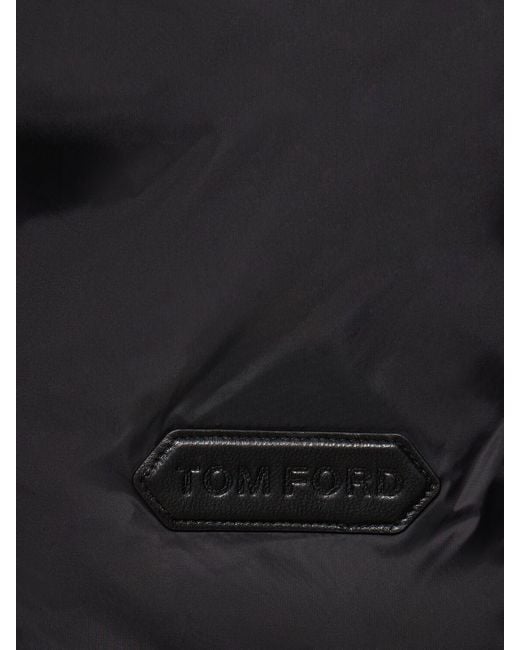 Tom Ford Black Wool Blend Down Zip Jacket for men