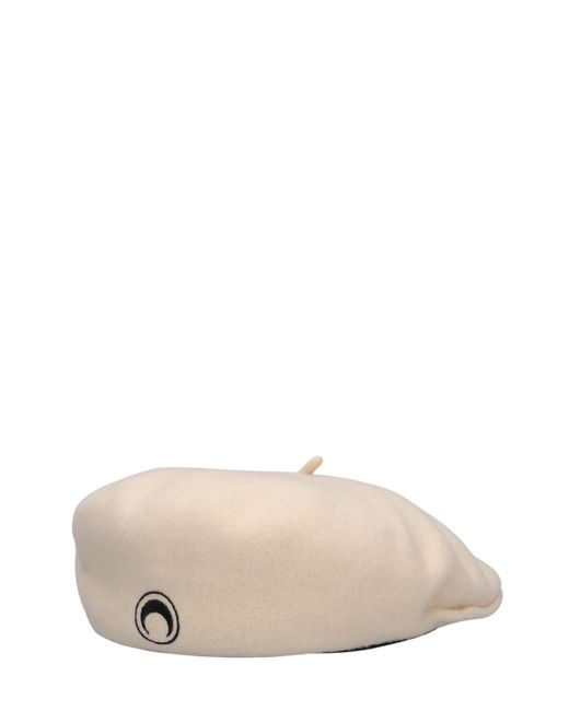 MARINE SERRE Natural Moon Embroidery Wool Beret for men