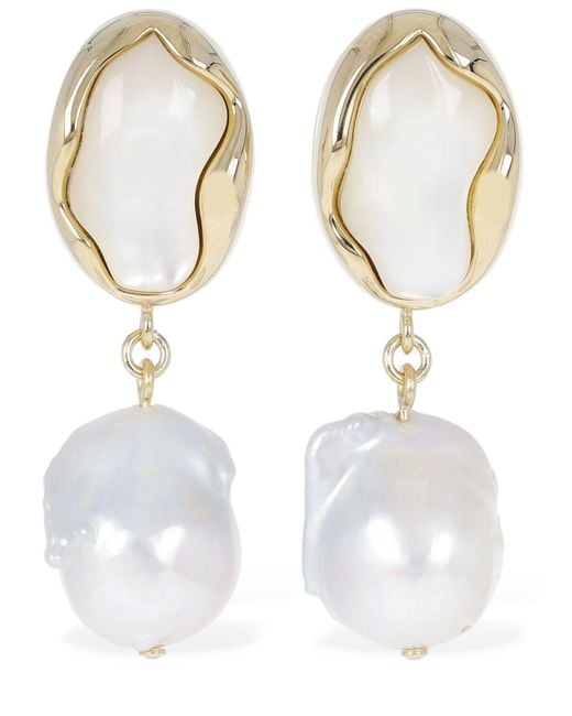 Boucles d'oreilles Sybil en perles fantaisie Chloé en coloris White