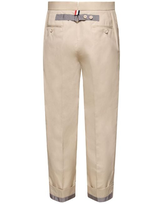 Thom Browne Natural Cotton Blend Backstrap Pants for men