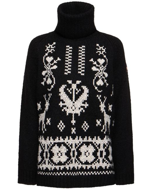 Moncler Black Wool Blend Turtleneck Sweater