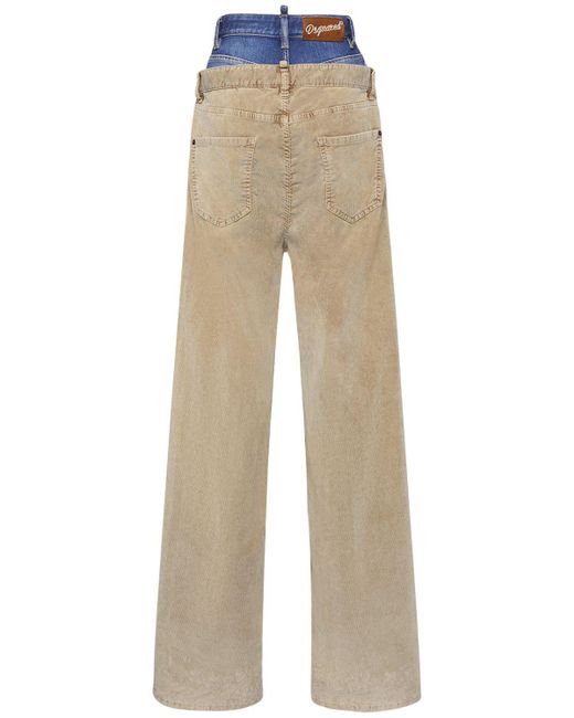 DSquared² Natural Twin Pack Wide Corduroy Pants