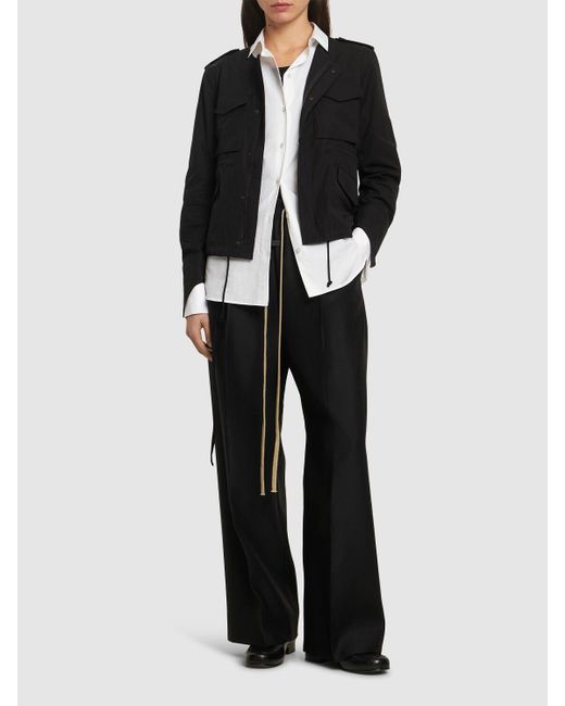 Yohji Yamamoto Black Collarless Cotton Jacket