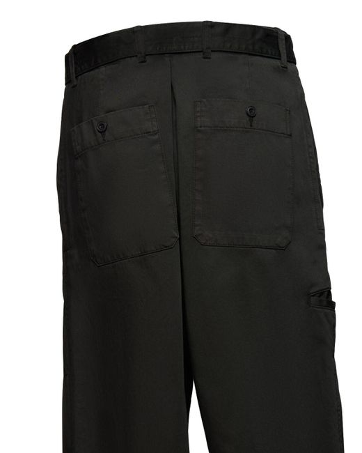 Pantalones militares de algodón Lemaire de hombre de color Black