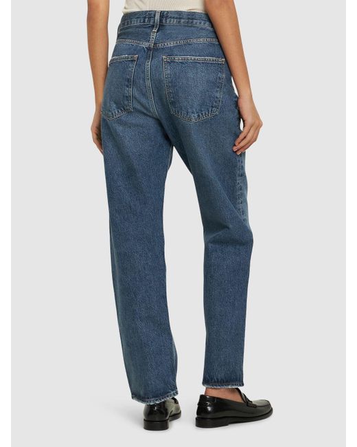 Agolde Blue 90s Mid Rise Loose Fit Straight Jeans