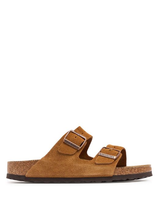Sandales en daim souple arizona Birkenstock en coloris Brown