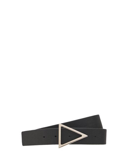 Bottega Veneta White 3cm Triangle Buckle Leather Belt for men