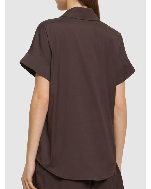Camisa de popelina con manga corta Max Mara de color Brown
