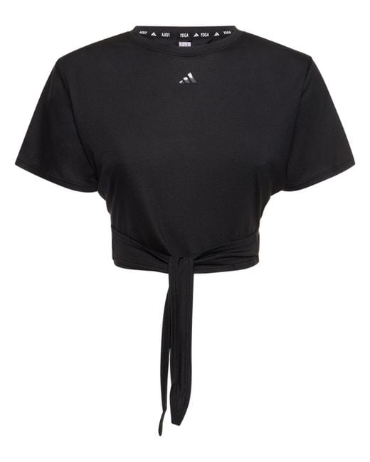 Crop top yoga di Adidas Originals in Black