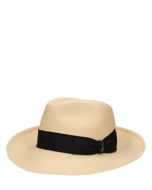 Sombrero panama de paja de ala ancha Borsalino de hombre de color Natural