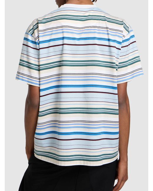 Missoni Blue Striped Cotton Jersey T-shirt for men
