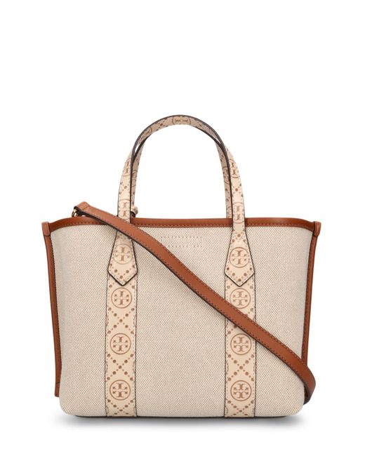 Tory Burch Natural Small Perry Canvas Tote Bag