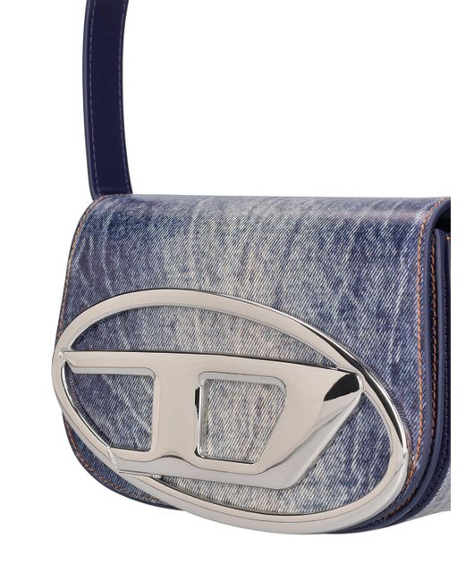 DIESEL Blue 1Dr Printed Leather Shoulder Bag for men