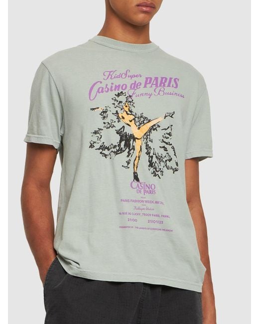 Kidsuper Gray Casino De Paris Cotton T-shirt for men