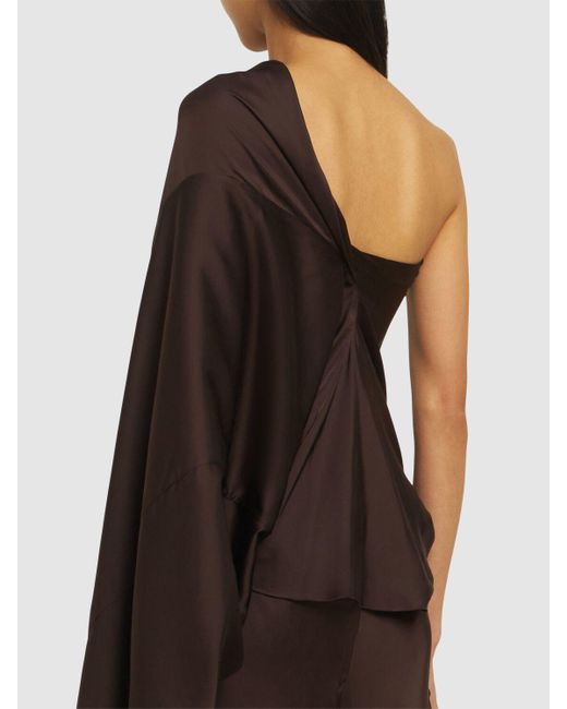 Mujer Top De Charmeuse Con Un Hombro Descubierto Rick Owens de color Brown