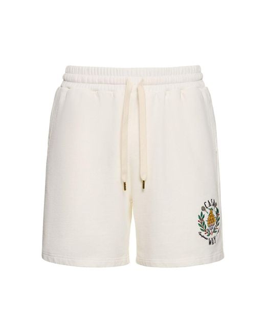 Shorts casa way in jersey di cotone di Casablancabrand in White da Uomo