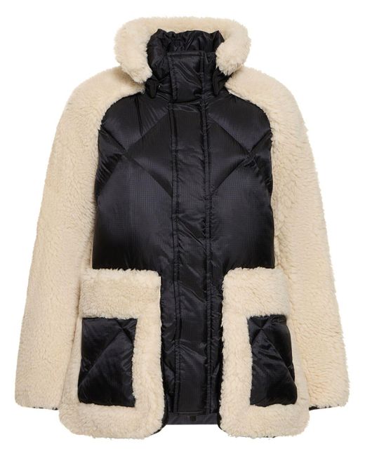 Sacai Blue Faux Shearling & Quilted Nylon Jacket