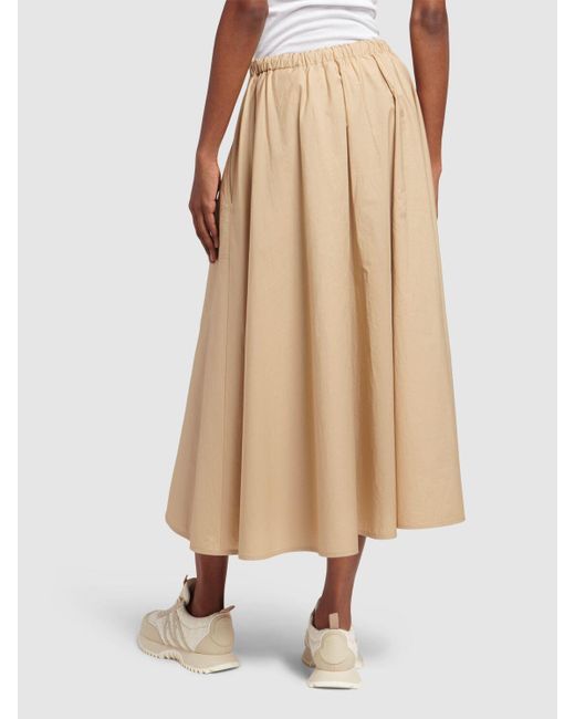 Moncler Natural Cotton Poplin Maxi Skirt