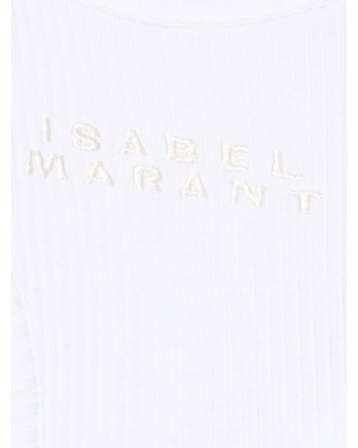 Isabel Marant White Tenesy Racerback Cotton Top