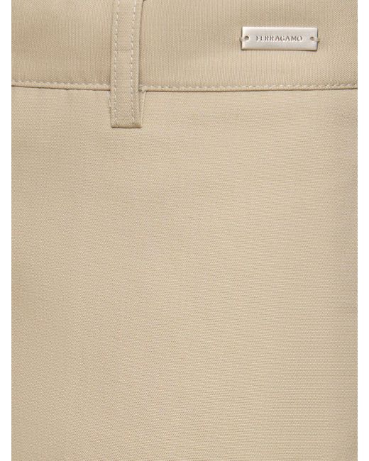 Pantaloni in tela di cotone di Ferragamo in Natural da Uomo