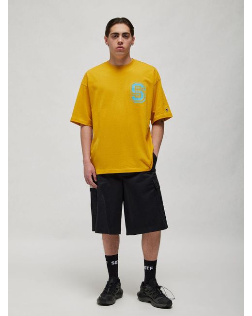 メンズ Champion Tシルエットtシャツ Yellow