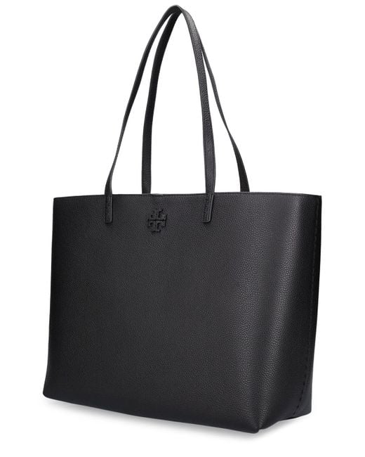 Tory Burch Black Mcgraw Leather Tote Bag