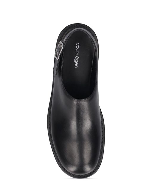 Courreges Black Gogo Leather Clogs for men