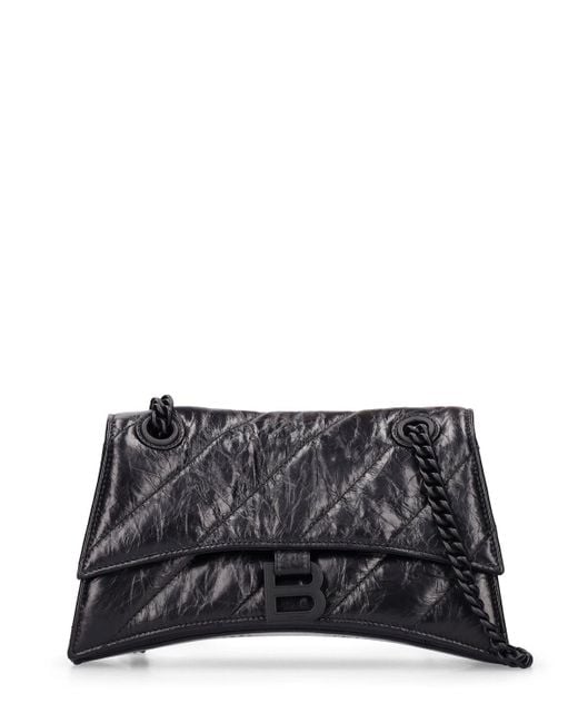Balenciaga Small Crush Chain Quilted Leather Bag in Black | Lyst UK