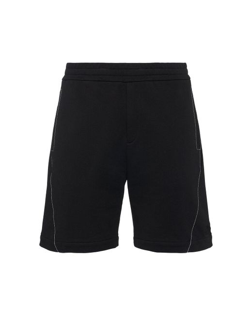 Alexander McQueen Black Cotton Loopback Sweat Shorts for men