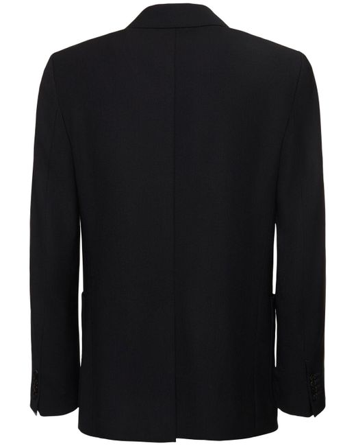 AMI Black Double Breast Wool Twill Blazer for men