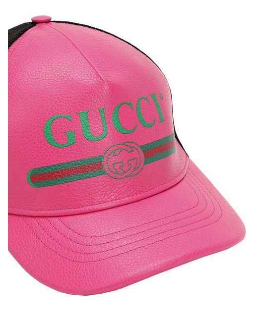 pink leather hat