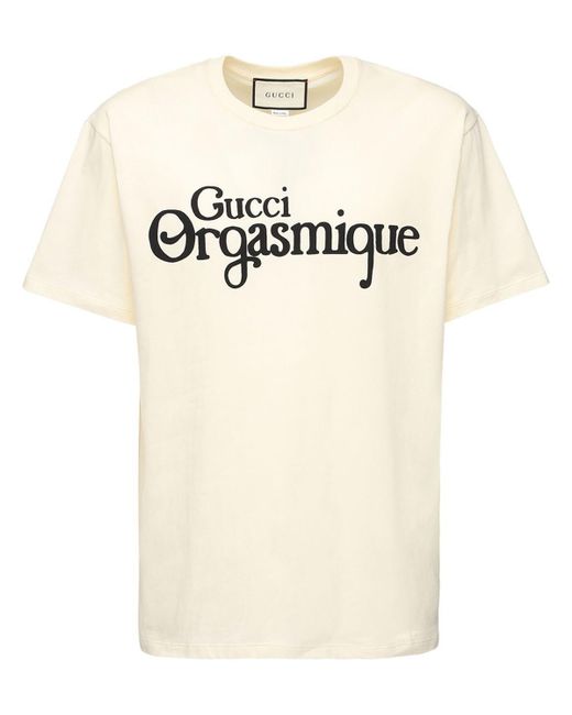 Gucci Übergroßes T Shirt mit Orgasmique Print in White für Herren