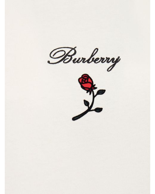 Burberry White T-shirt Aus Baumwolljersey Mit Druck