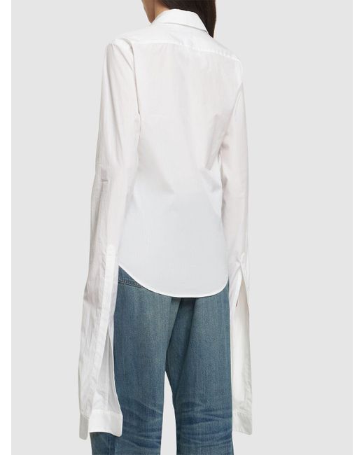 Camicia in cotone con colletto aperto di Coperni in White