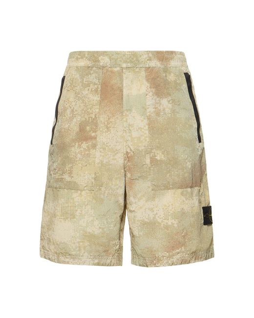 Shorts in econyl camouflage di Stone Island in White da Uomo